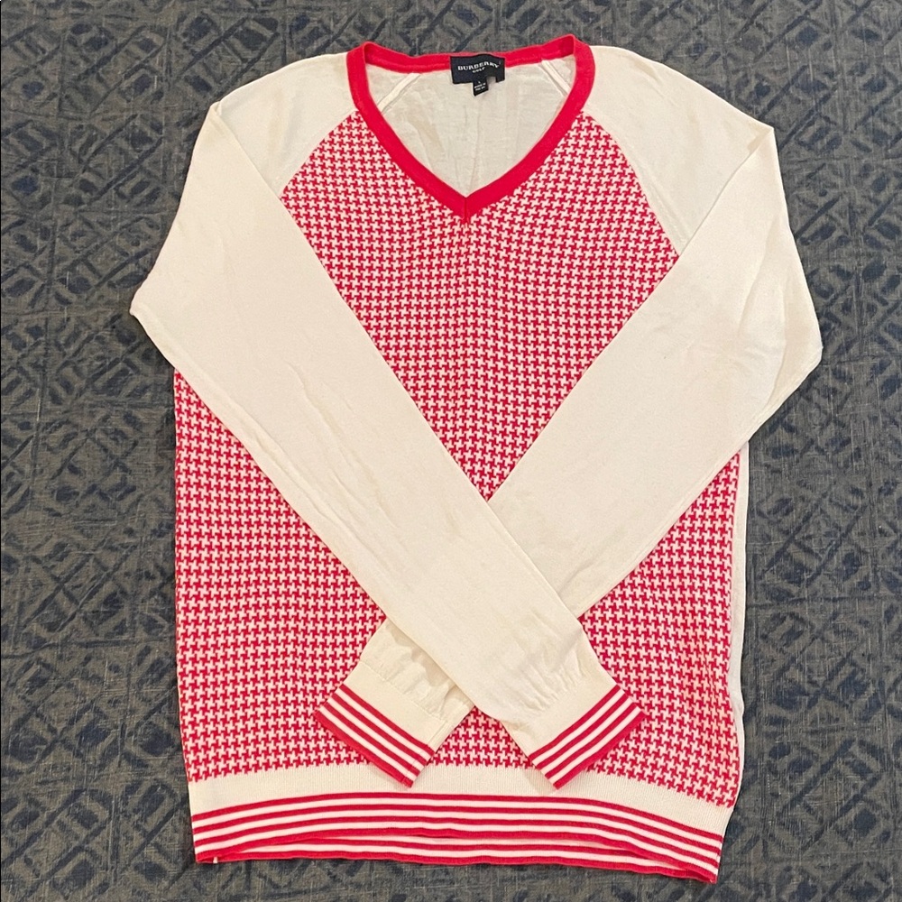 Burberry Golf red and white sweater
